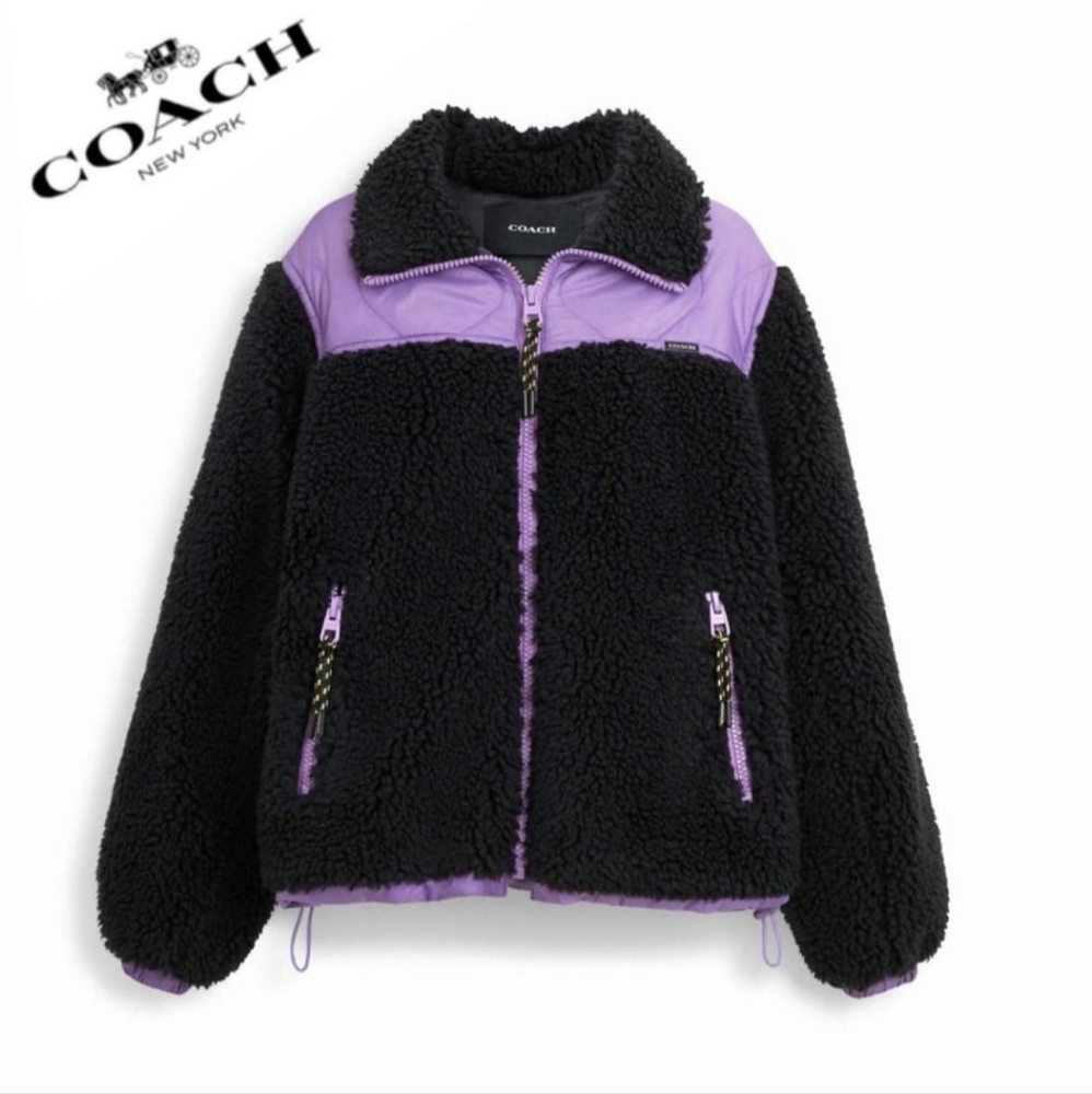 NWT COACH Quilted Sherpa Zip Up Jacket sizeS new